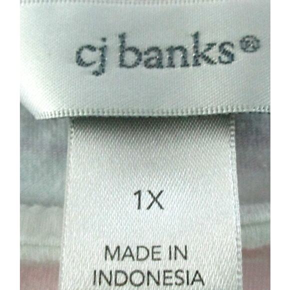 CJ Banks Women's Plus 3/4 Sleeve Multi Corlor Striped Shirt Size 1X - Picture 8 of 10